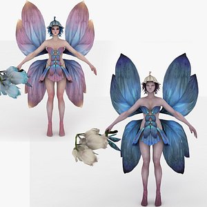 2 in 1 Fairy Rigged and Animated 3D model