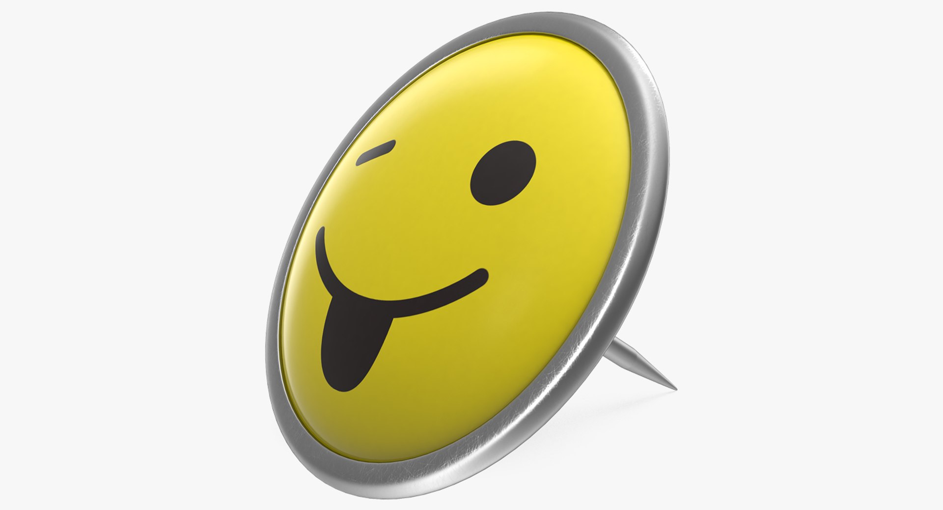Wink Round Push Pin 3D model preview