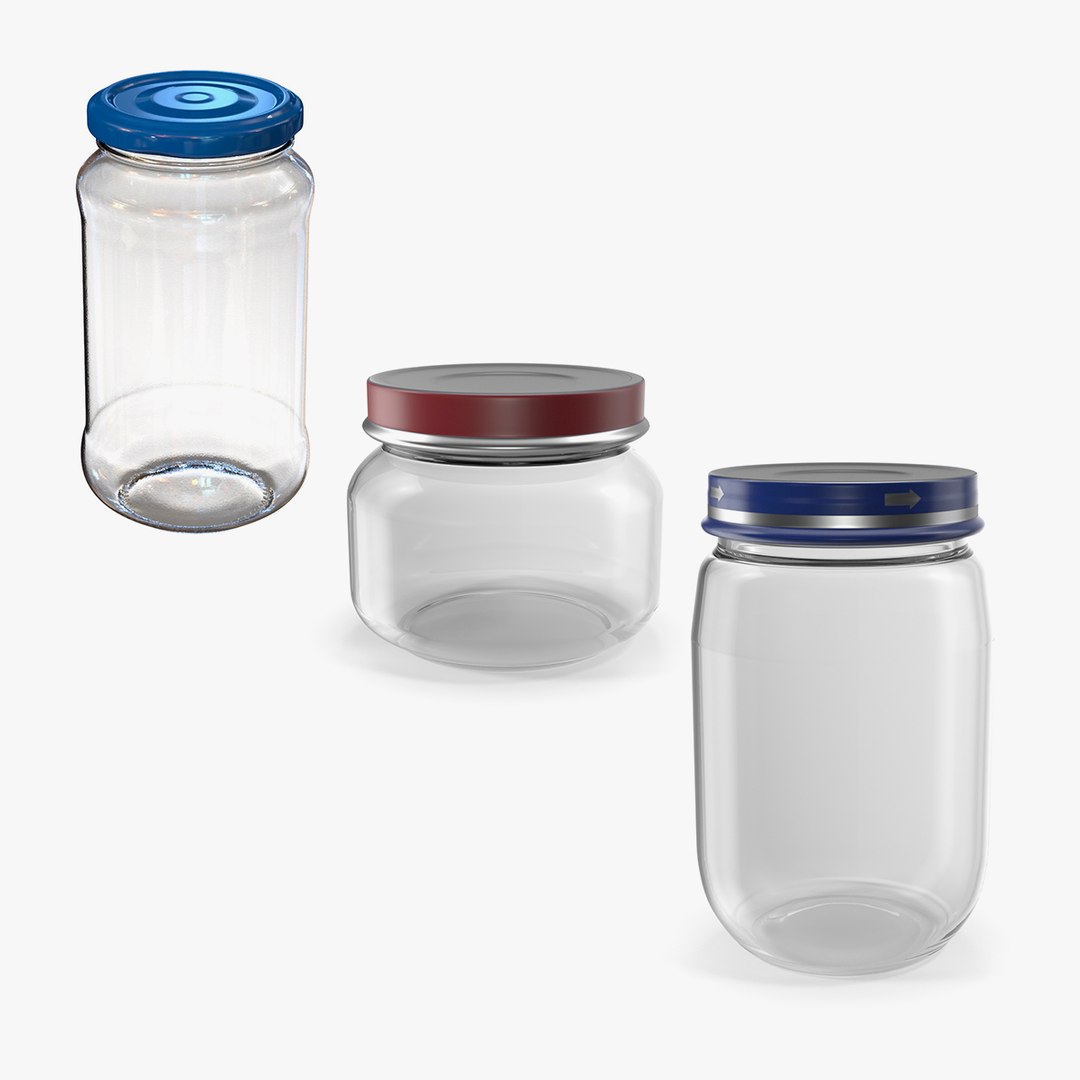 Empty Jars Collection 3D model preview