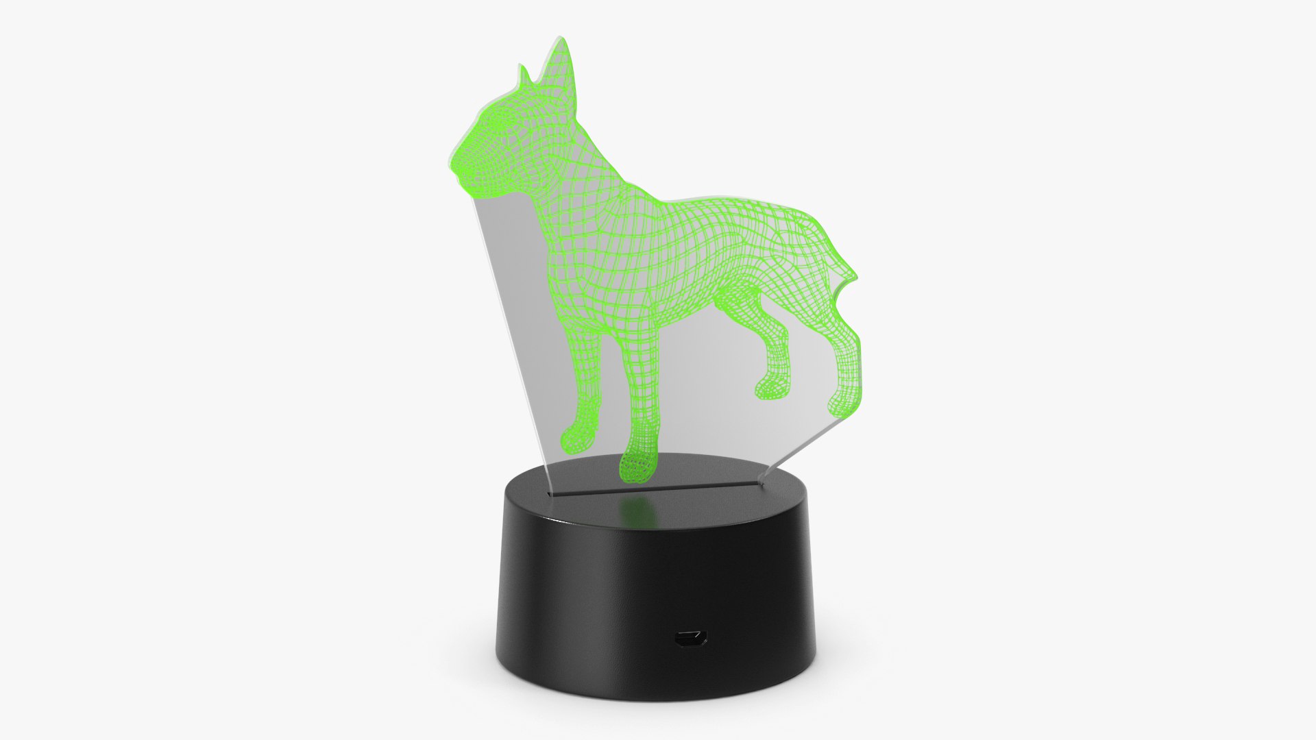 3D Lamp with Dog Green 3D model preview