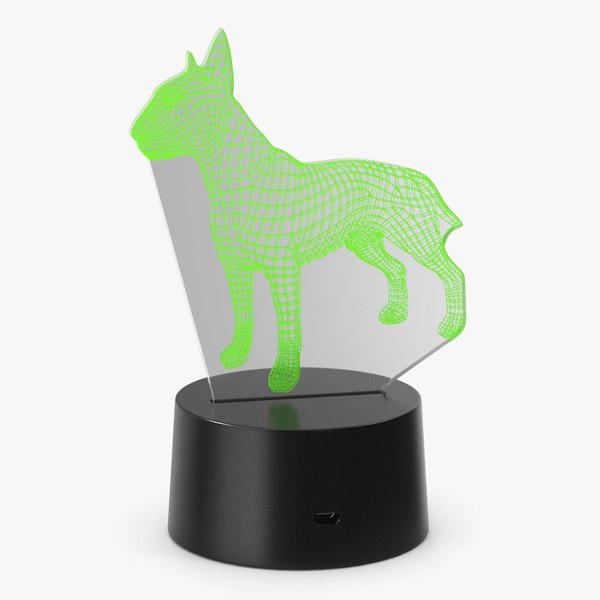 3D Lamp with Dog Green 3D model