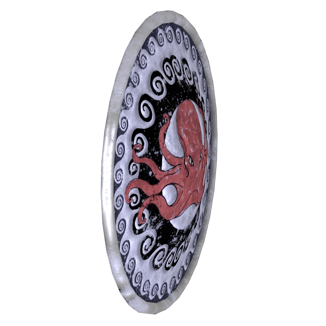 3ds max octopus decorated shield
