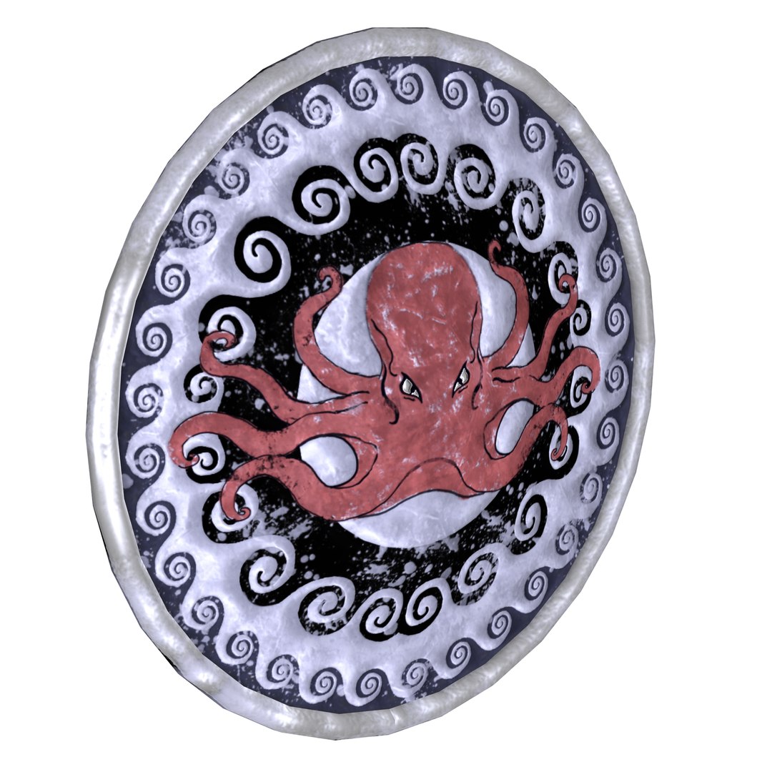3ds max octopus decorated shield