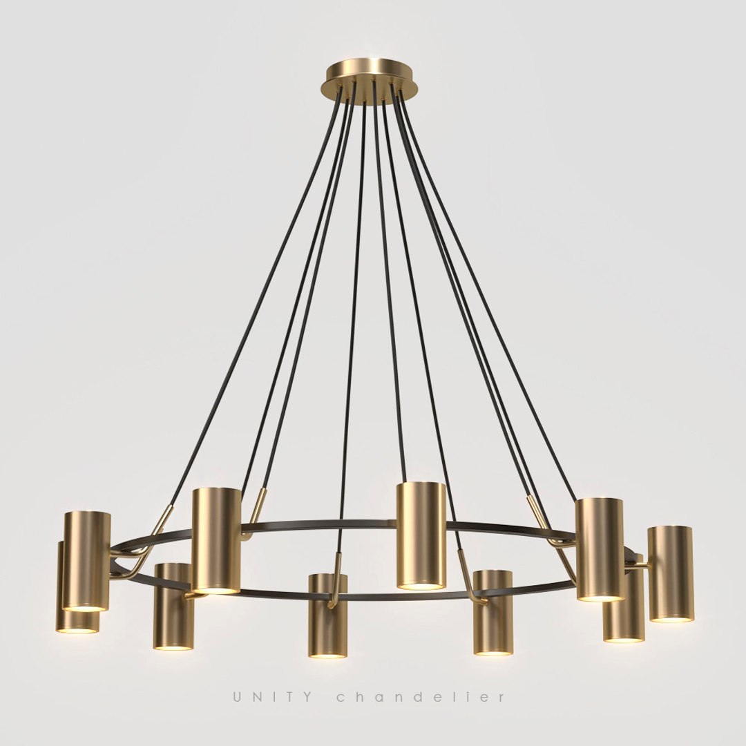 Chandelier Unity 10 Lamps Model - TurboSquid 1607964