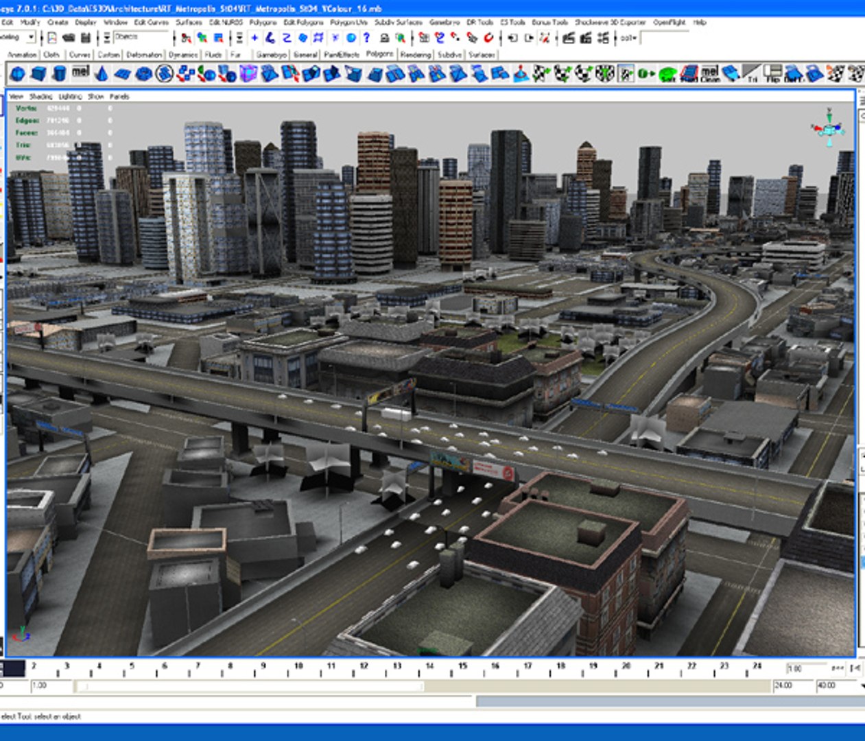 3d Model Multi City Building Highways