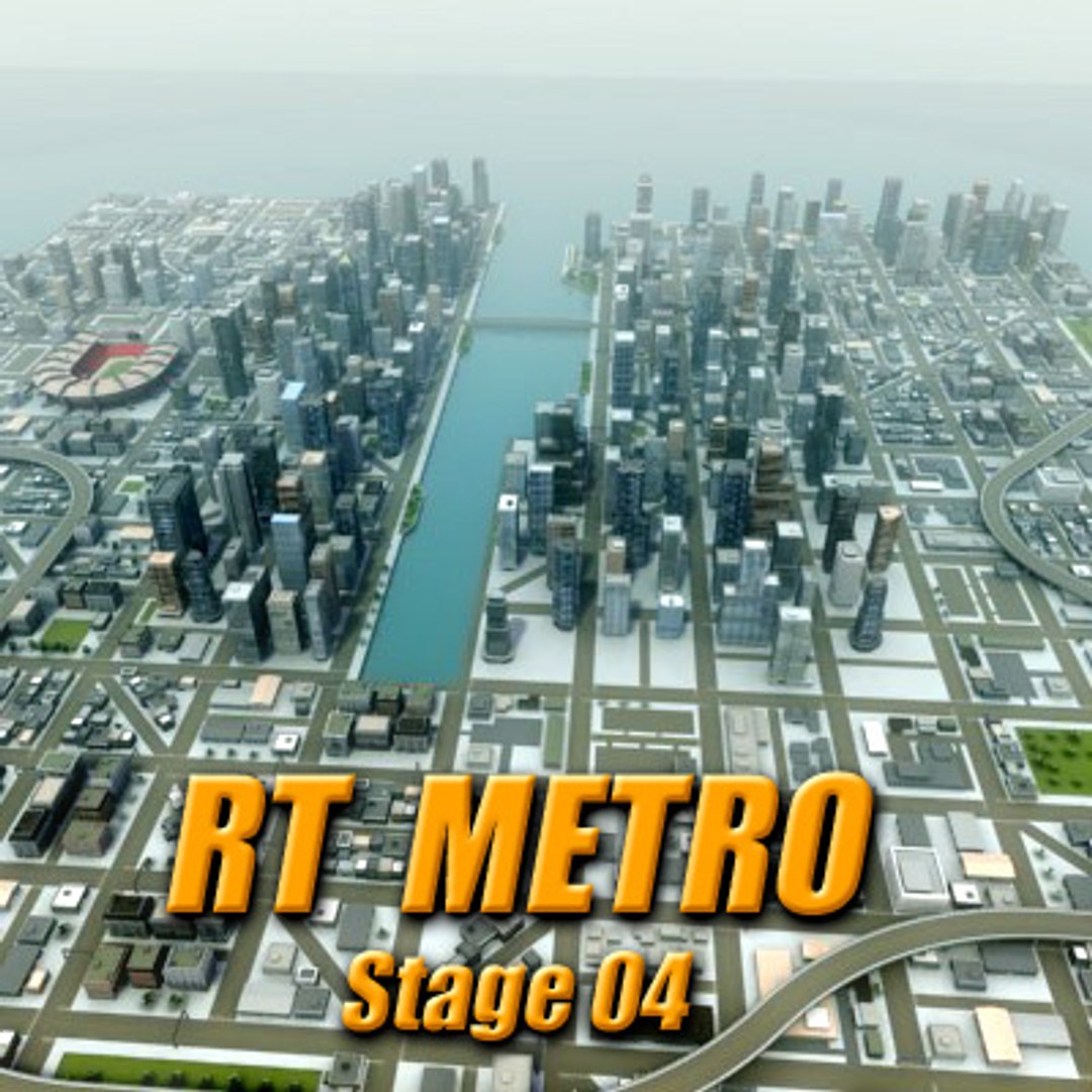 3d Model Multi City Building Highways