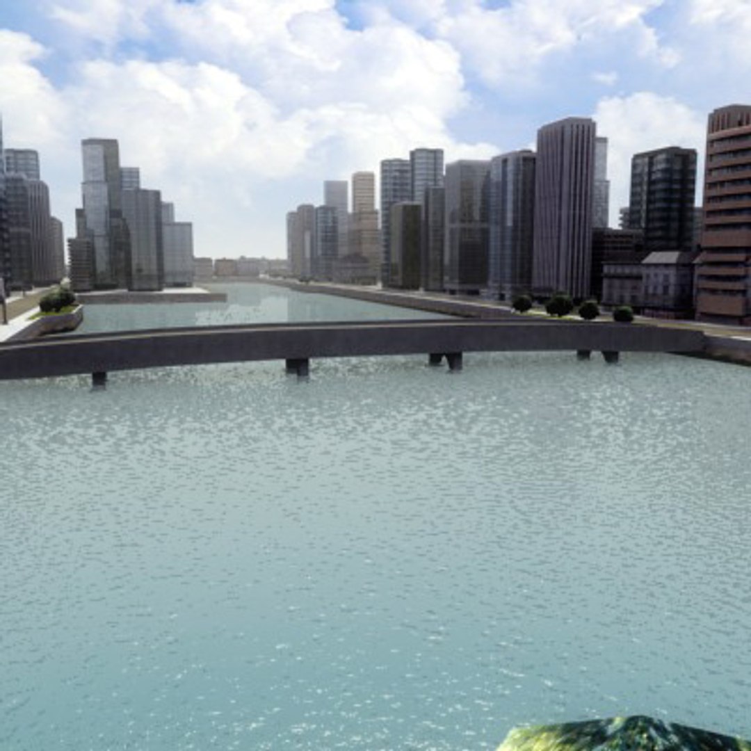 3d Model Multi City Building Highways