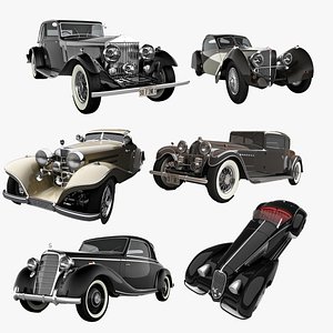 retro cars v1 3d model