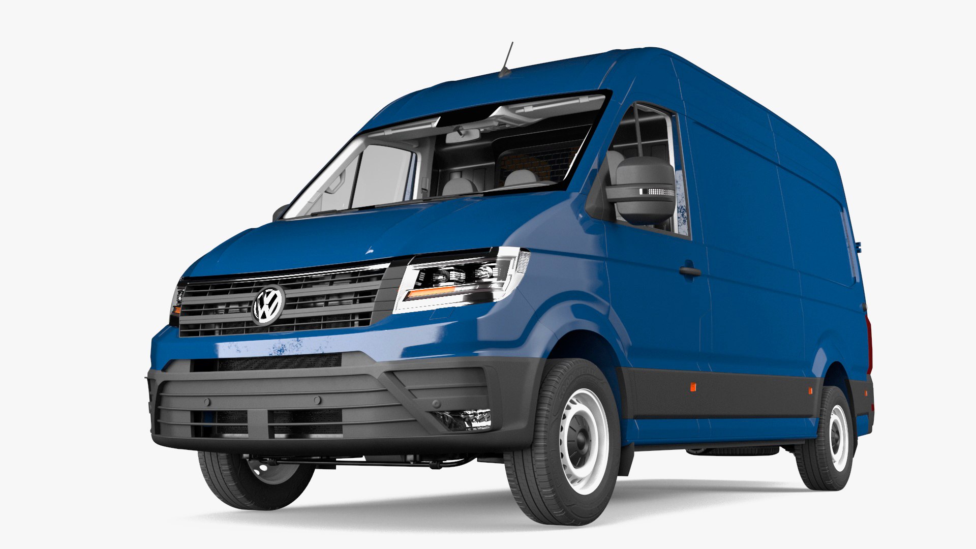 Volkswagen Crafter Van 2024 Blue Color 3D model preview