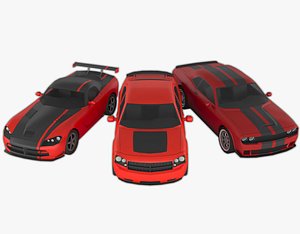 3 muscle cars pack 3D