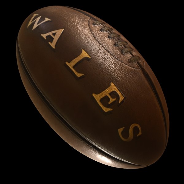3D vintage rugby ball