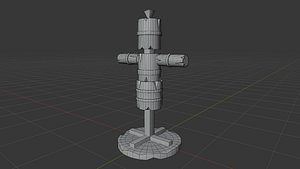 Stylized Wooden Training Dummy Game Ready Low Poly 3D Model