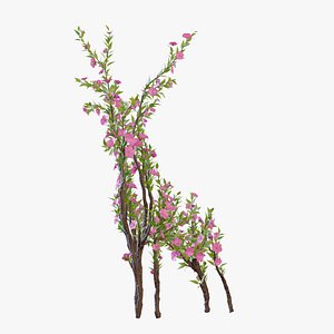 Growing Tree in a shape of a deer animation 3D model