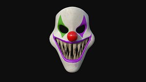 3D Clown Terror Mask 03 Green Purple - Character Design Fashion