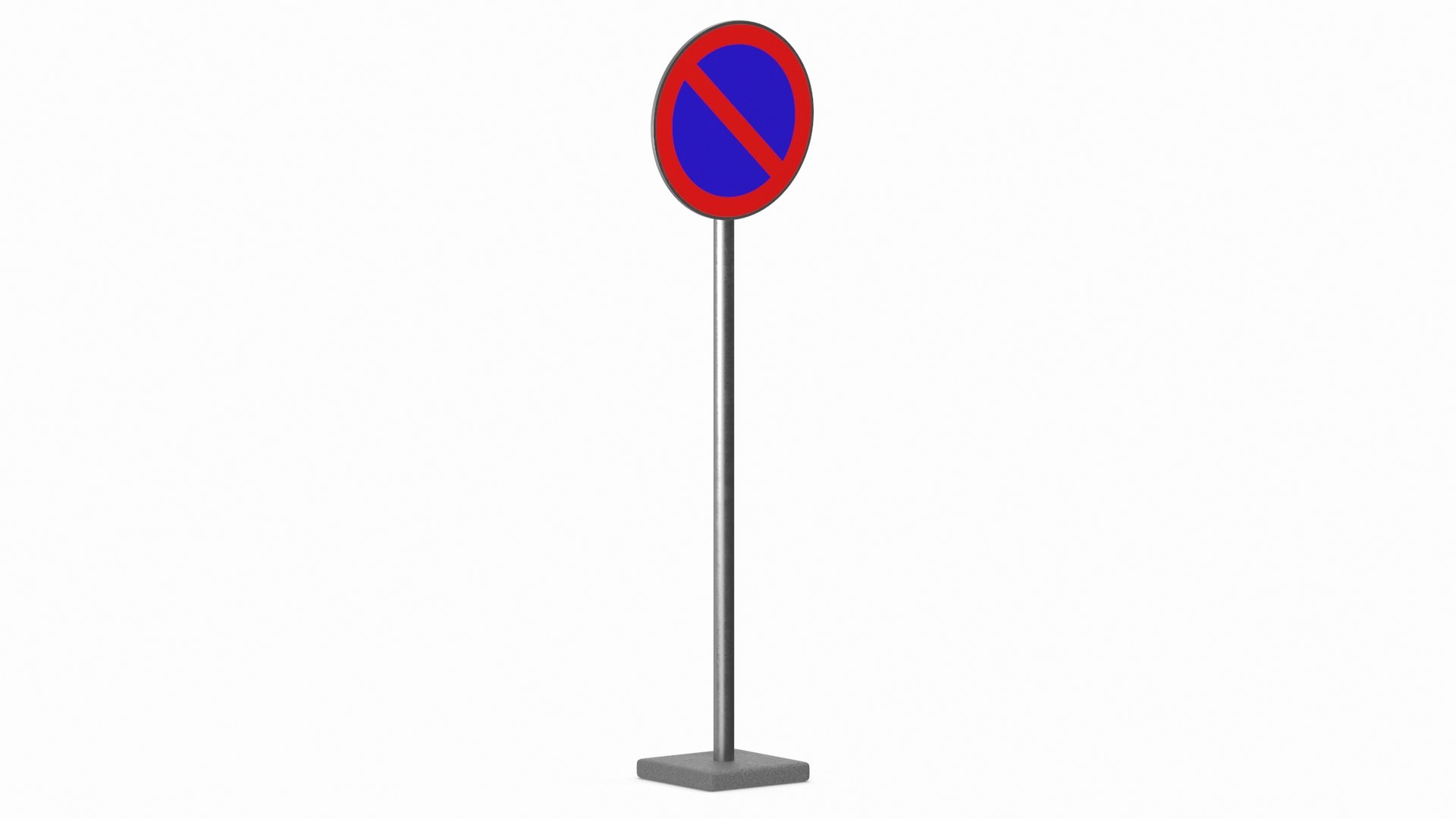 Road Sign No Waiting 3D model preview