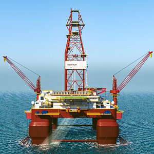 offshore oil rig platform 3d fbx