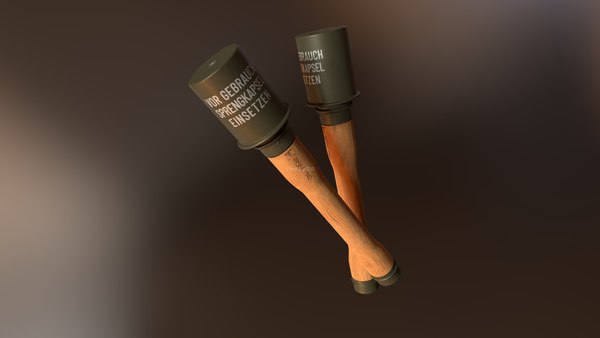 3D German Stick Grenade Stielhandgranate M24 4K PBR Textures Low-poly model