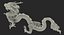 silver chinese dragon rigged 3D model