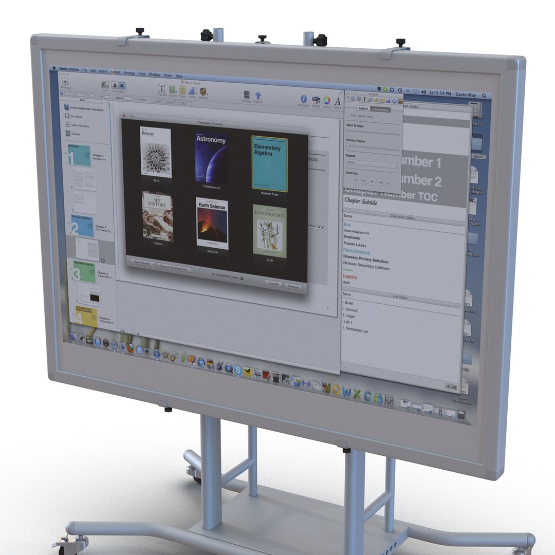 interactive whiteboard mobile stand 3d ma