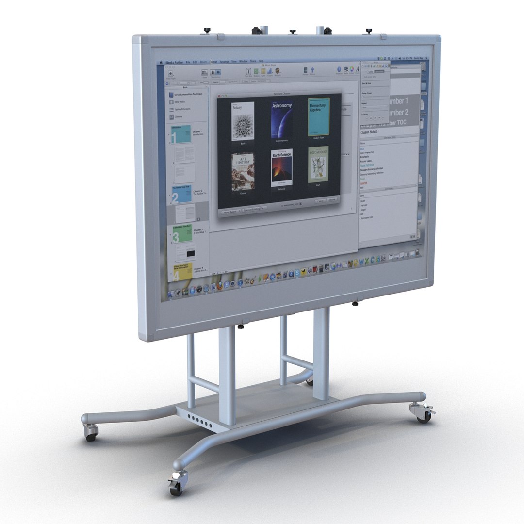 Interactive Whiteboard Mobile Stand 3d Ma