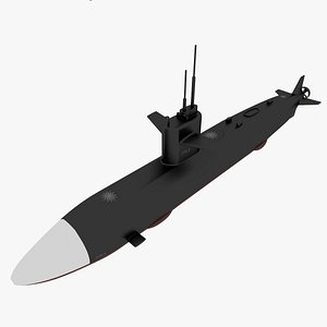 3d model los angeles class submarine