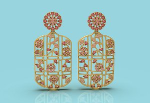 Fancy Earring - 010 3D model