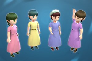 3D Stylized NPC - Peasant Girl Elsie model