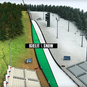 Ski jumping hill high detail
