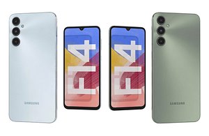 Samsung Galaxy F14 4G Green And Silver Low Poly 3D model