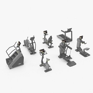 Gray Excite Live group by Technogym 7 pack 3D model