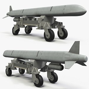 Cruise Missile with Transport Cart Gray