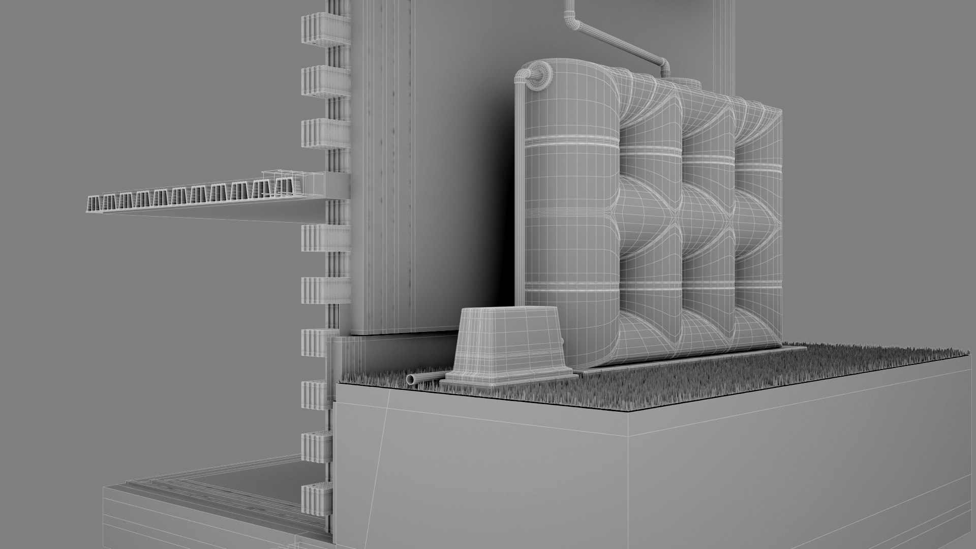 3D 4 Segmented Rainwater Tank - TurboSquid 1823598