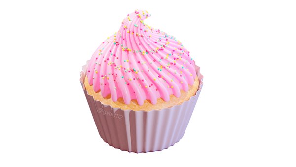 Pink cupcake 3D model