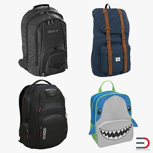 3ds backpacks 2 modeled