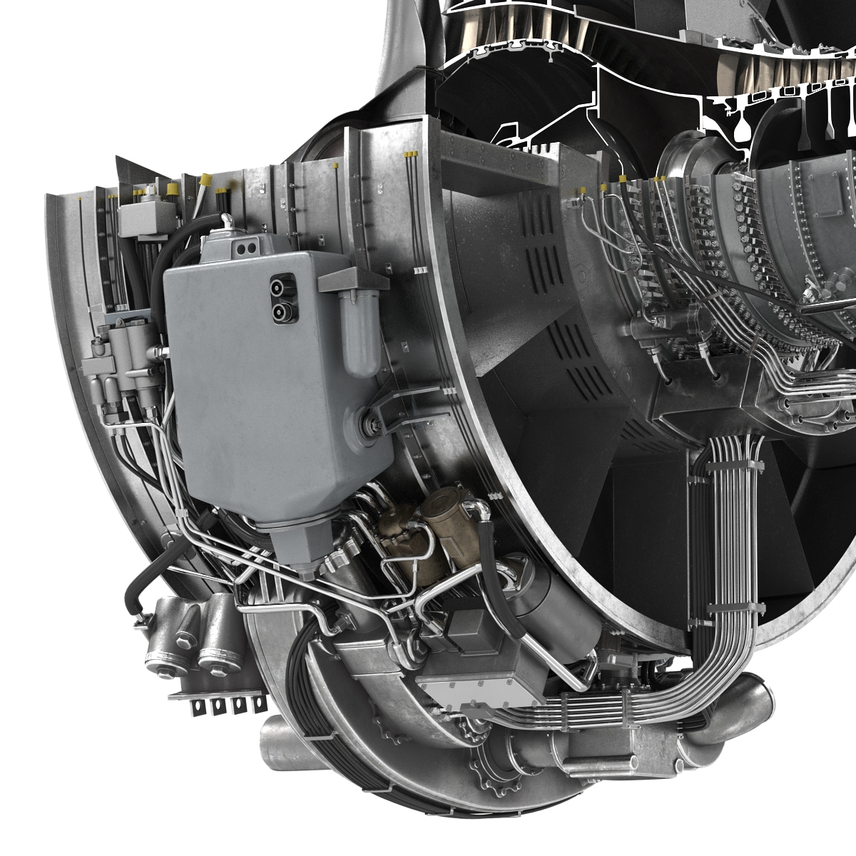 turbofan engine cfm international 3d max