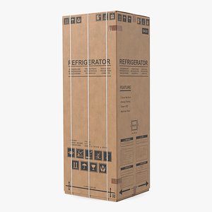 3D model Old Fridge Cardboard Package Box