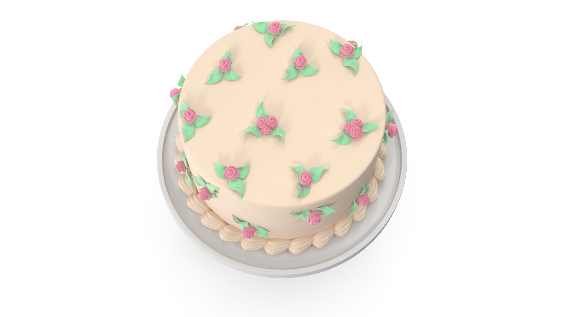 3D Cake With Roses - TurboSquid 1812870