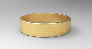 Peace Ring Gold 3D