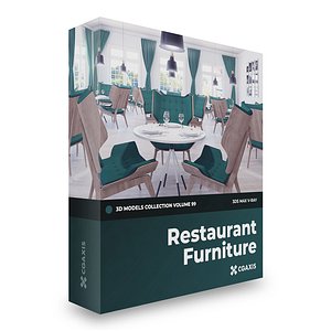 restaurant furniture cgaxis v-ray 3D model