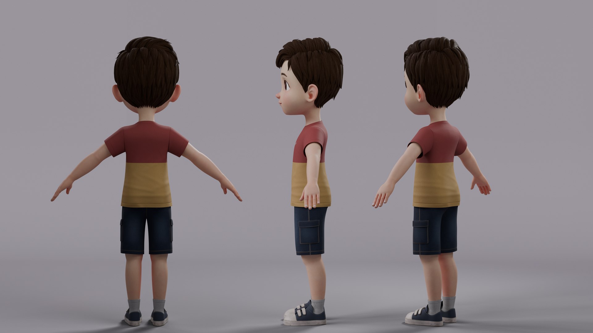 3D Cartoon Boy Rig Model - TurboSquid 2360125
