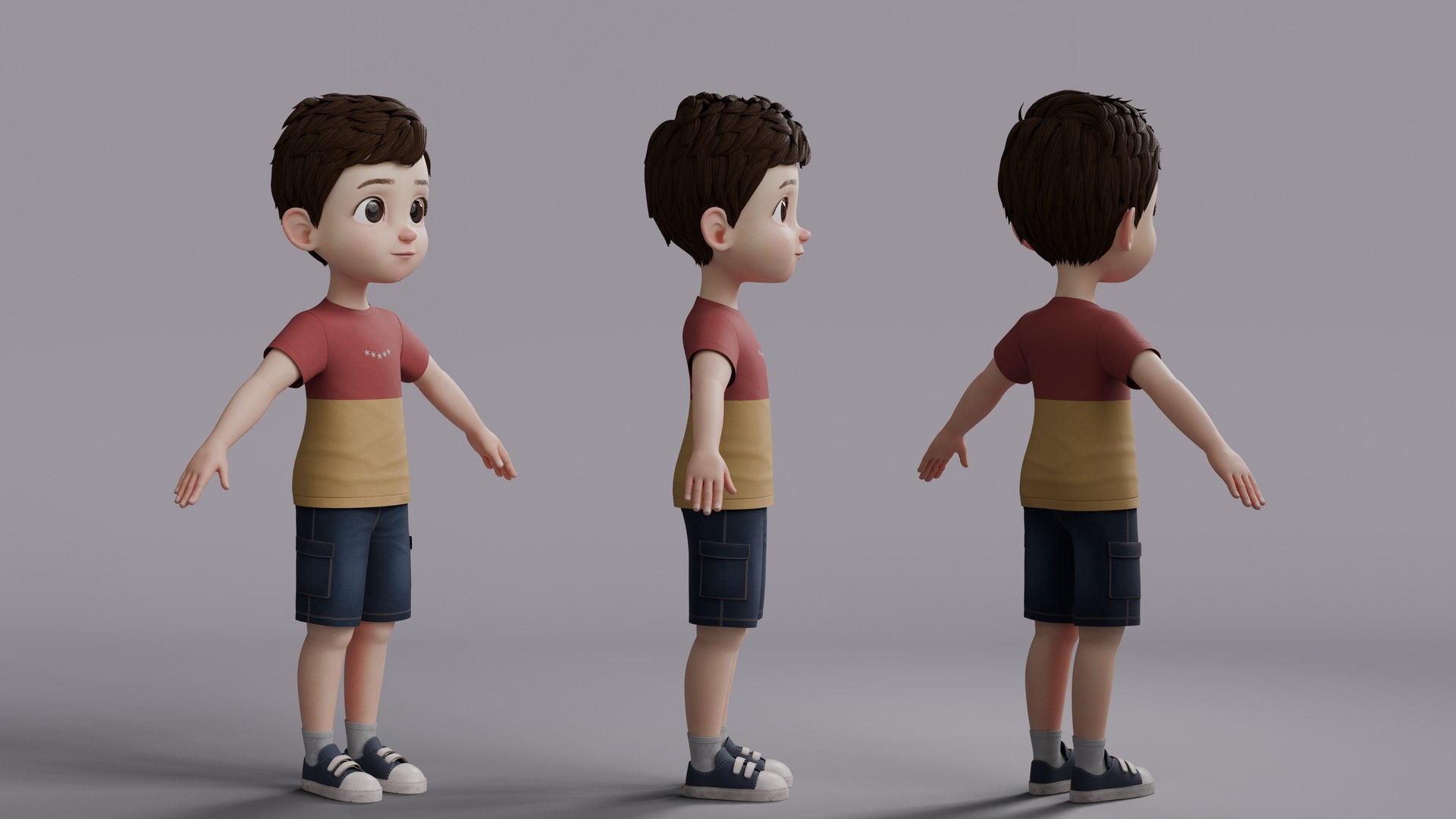 3D Cartoon Boy Rig Model - TurboSquid 2360125