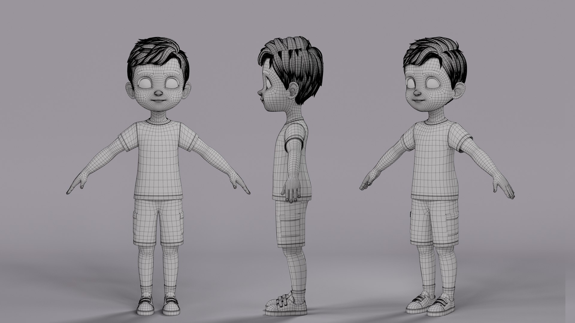 3D Cartoon Boy Rig Model - TurboSquid 2360125