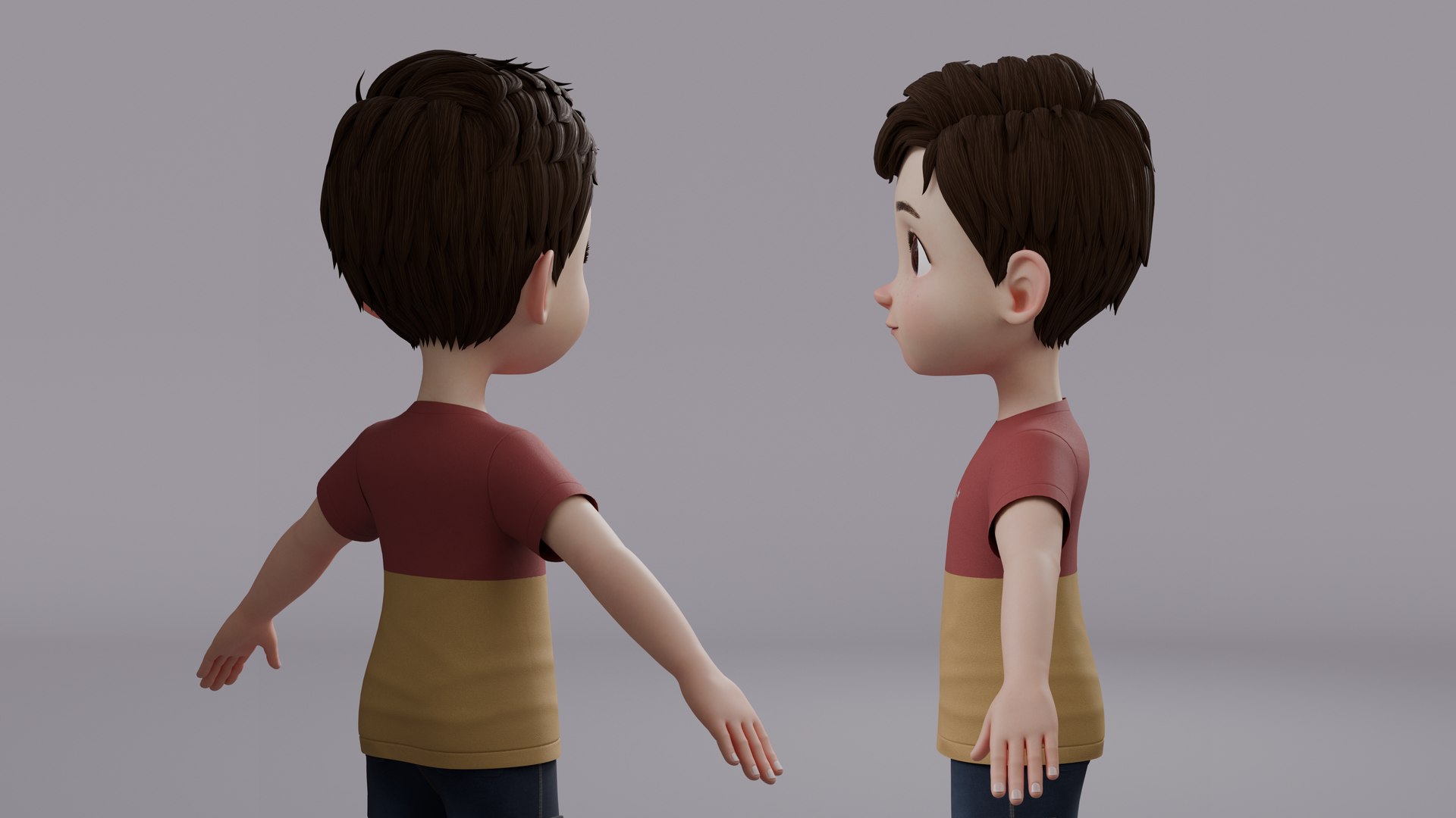 3D Cartoon Boy Rig Model - TurboSquid 2360125