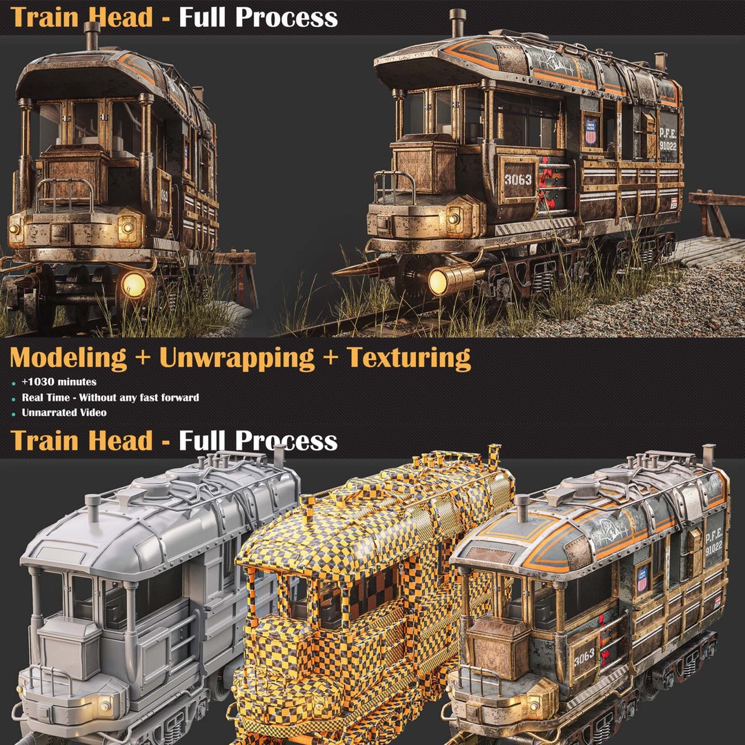 3D Train Head - Full Tutorial - TurboSquid 2277258