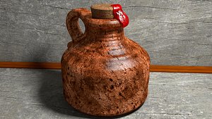 scratched cracked bottle 3d fbx