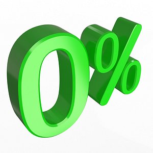 3D Green Zero Percent Sign model