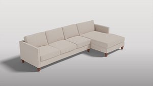 Contemporary Beige Sectional Sofa