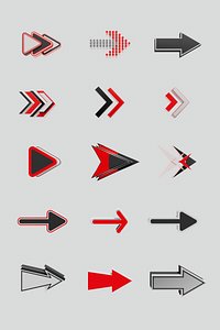 3D Arrow icon stylized product 15 pack collection ui logo Texture 2 model