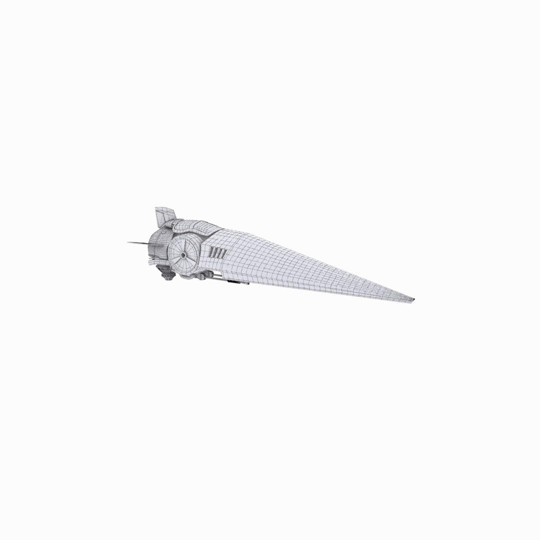 3d Cartoon Space Fighter Model