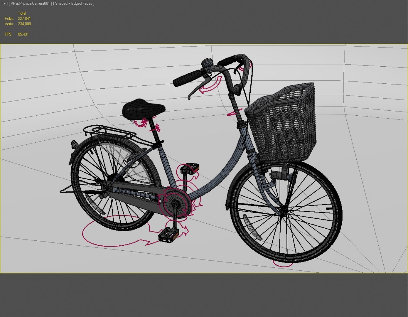 3d Model Bicycle Rigged Ready